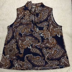 Beacon sleeveless tank w/paisley design 2x